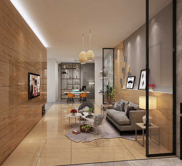 卡诺尔抗菌瓷砖客厅空间效果